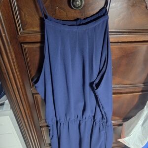 Elegant Navy Blue Sleeveless Dress